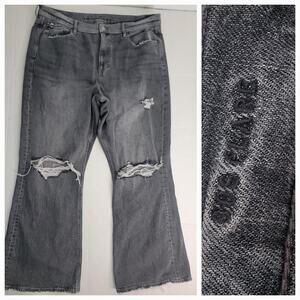 AMERICAN EAGLE Jeans Womens SZ 18 Long 90's Flare High Rise Gray